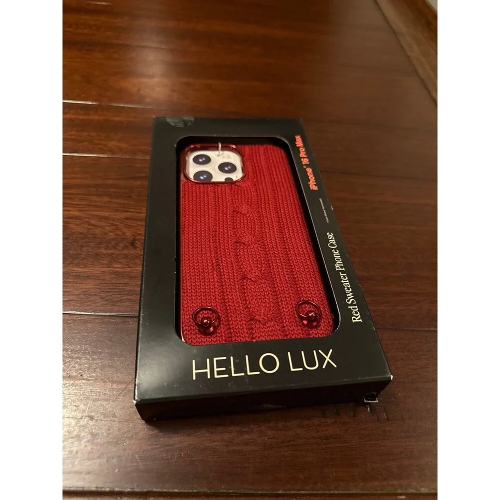Hello Lux brand Red Sweater Phone Case  Apple iPhone 16 Pro Max